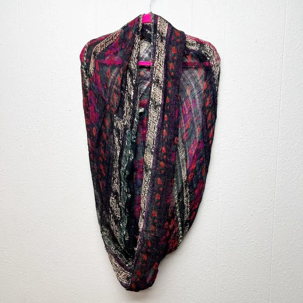 Ecote Womens Floral Scarf Gauzy Bohemian Spring Summer Casual Polished Elegant